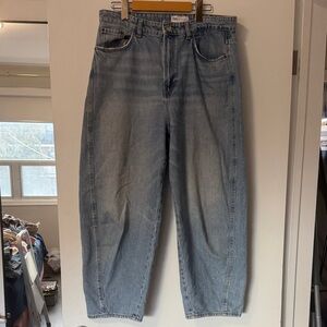 Classic Zara Barrel Blue Denim Jeans